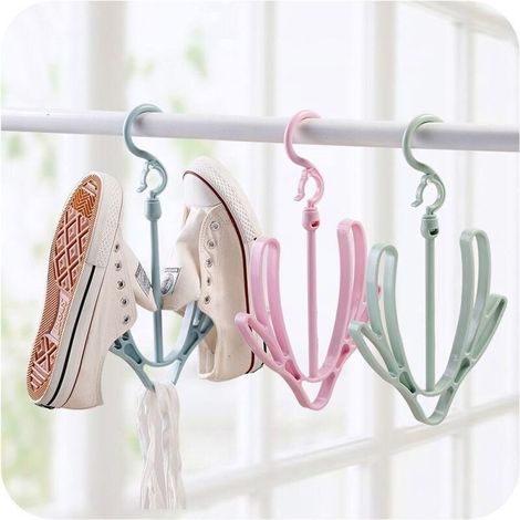 Lot de 3 Étagères à Chaussures Coupe-Vent pour Séchage, Porte-Chaussures à Double Crochet, Crochet pour Sécher les Chaussures (1/4)