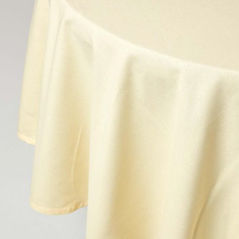 HOMESCAPES Cream Cotton Round Tablecloth 180 cm