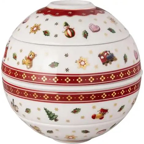 Villeroy & Boch – Toy's Delight La petite Boule, set di stoviglie in porcellana, stoviglie natalizie, set di ciotole, 5 pezzi., Ø 14 cm, lavabile in lavastoviglie, utilizzabile nel microonde (1/4)