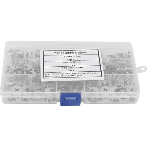 Kit d'écrous excentriques pour meubles, 75 écrous à came, 7,6 cm (1/5)