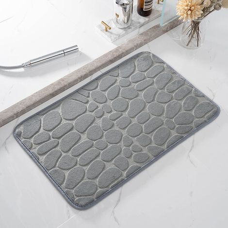 Tapis de bain FloHua en mousse à mémoire de forme (1 pièce), 50 x 80 cm, gaufré, absorbant, lavable, antidérapant, doux et confortable - Offre spéciale Noël (1/4)