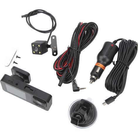 Caméra Voiture 3 Canaux 1080P Avant Arrière Intérieur Détection Mouvement 170° Grand Angle Enregistrement en Boucle G-Sensor Surveillance Stationnement DVR (1/5)