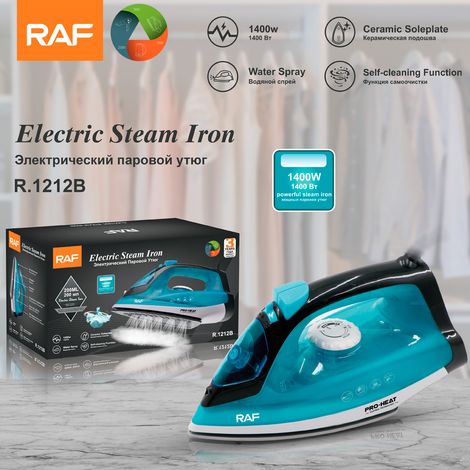 Fer à repasser portable (bleu) aux normes européennes - Fer électrique - Utilisation sur peau sèche ou humide - Fer à vapeur domestique (1/4)