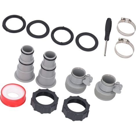 Kit adaptateur durite filetée raccord tuyau collier serrage rechange pour durites 1,5 et 1,25 pouces pompe filtre groupe électrogène système au sel (1/5)