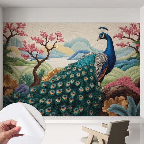 Carta da parati autoadesiva - fotomurale - decorazione parete - murale - adesivo da muro - Bellezza esotica 152x104 cm (1/5)