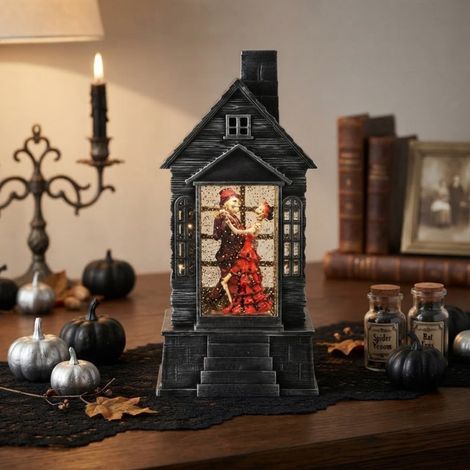 Halloween Skeleton Dancing Couple LED Lantern Spinner (1/2)