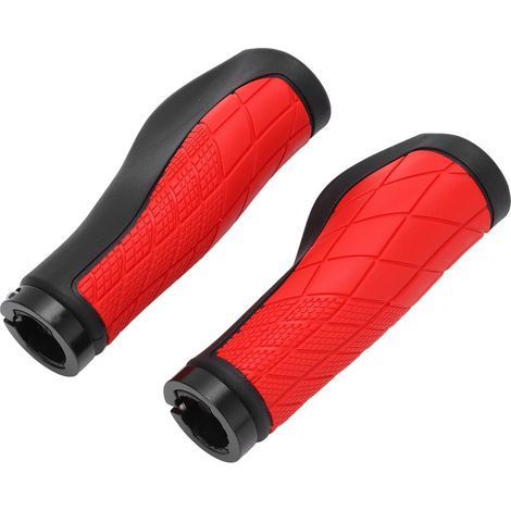Poignées Vélo Antidérapantes Double Verrouillage Alliage Rouge Noir - 1 Paire (1/5)