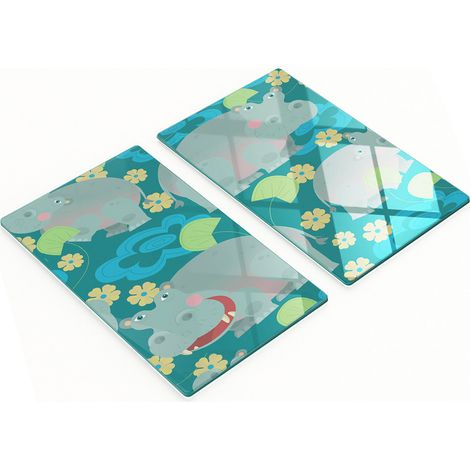 Tablas decorativas de cristal con forma de hipop贸tamo para servir aperitivos, 2x30x52 cm.