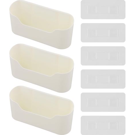 3 Pack Self Adhesive Kitchen Cabinet Door Storage Boxes - Wall Mounted Storage Boxes for Organizing Your Items in Kitchen, Bathroom and Refrigerator (1/5)