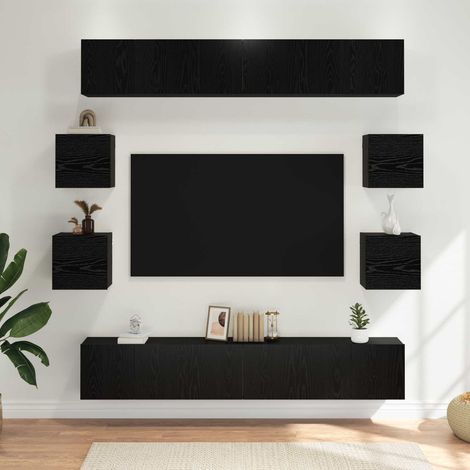 TV-Schrankset 10 pcs 180 x 30 x 30 cm Schwarze Eiche (1/5)