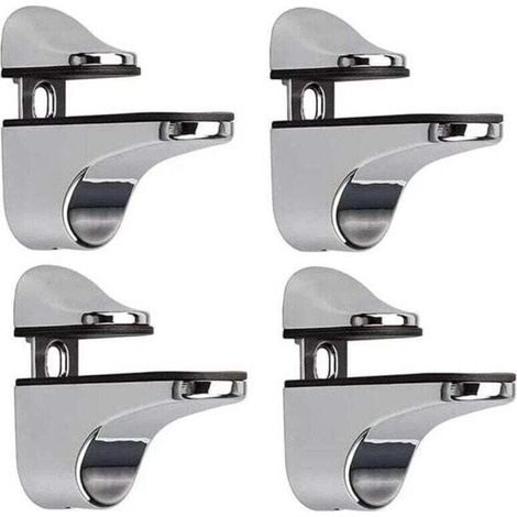 Support D'étagère en Verre Réglable, 4 Pcs Support D'étagère en Verre, Pince en Verre à Fixation Murale, Support pour Étagères en Verre, pour Tablette Verre