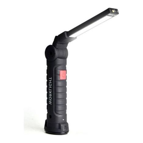Lampe de travail LED rechargeable 800 lumens, base magnétique 5 modes, idéale pour garage camping et urgences (1/4)
