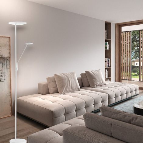 Lampadaire Led Avec Liseuse Daphné Blanc (1/3)