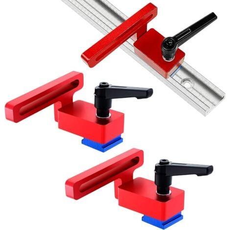 2 Stück Gehrungsanschlag Typ 30, T-Nut-Gehrungsschienenanschlag, T-Nut-Schienenanschlag, Holzbearbeitungswerkzeug Gehrungsanschlag aus Aluminiumlegierung, T-Nut-Schienenanschläge (1/5)