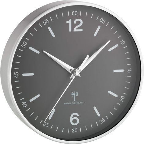 TFA Dostmann 60.3503 Radiocontrollato Orologio da parete 19.5 cm x 50 mm Alluminio (1/3)