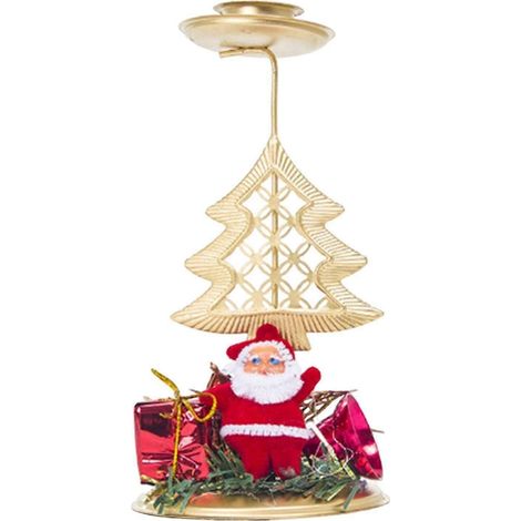 Porte-bougie de Noël 2024, ornement de Noël, décoration de fête, porte-bougie pilier-Christmas Tree (1/5)