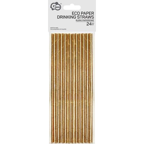 Tubes en papier or rose 6 x 197 mm, lot de 24