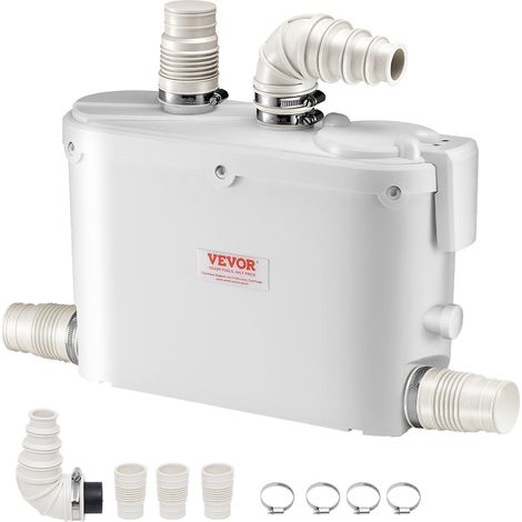 Vevor – Pompe de macération 500 W – Débit 110 L/min – Hauteur de levage 8 m – 4 entrées pour éviers, douches et baignoires