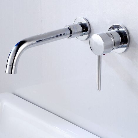 Chromage Robinet Lavabo Robinet Mural Pour Salle de Bain Robinet Mural de Lavabo Pour Salle de Bains Robinets de Baignoires Mitigeur Robinet de Lavabo Mural Chromé (1/5)