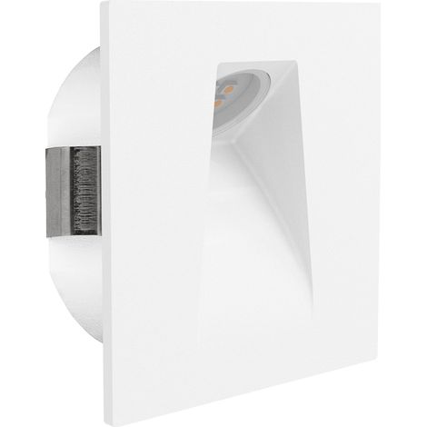 1 Spot LED encastrable, métal blanc, lumière chaude 3000K, pour mur escalier salon (1/5)
