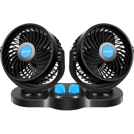 Ventilator 12 Volt: Kfz-Doppel-Ventilator für 12-V-Anschluss, mit 2 Stufen, 6,5 Watt (Auto Innenraum, Lüfter 12V, Zubehör) (1/5)