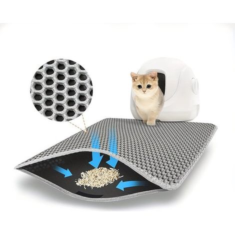 Tappetino per lettiera per gatti a doppio strato, grigio, 40 cm x 50 cm (1/5)