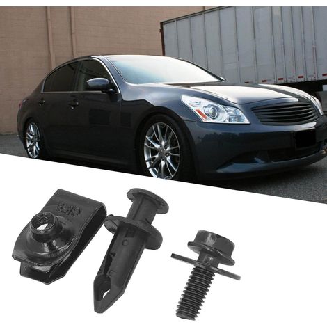 Ensemble de 70 boulons de protection anti-éclaboussures sous le moteur + écrous en U à serrage par pression pour doublure de pare-boue + colliers de serrage, compatibles avec Infiniti et Nissan. (1/5)