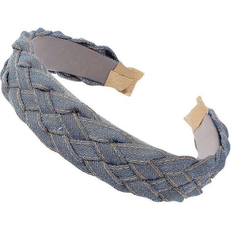 Bandeau en jean pour femme, nœud large, serre-tête à large bord, style rétro, idéal pour les fêtes et les coiffures du quotidien.-E