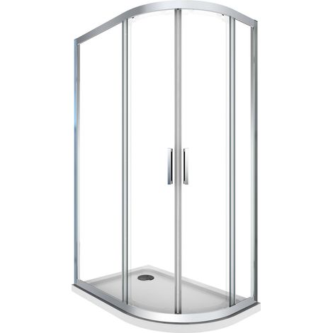 Giorgy – Cabine de douche angulaire semi-circulaire 80 x 120 cm – Verre trempé 6 mm – Traitement Easyclean – Installation à gauche (1/5)