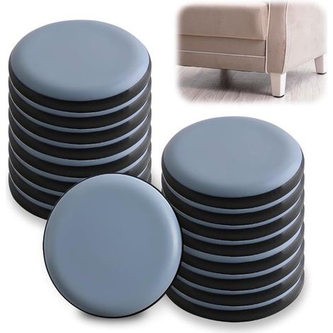 Deslizadores para muebles, 16 piezas, XL, 25 mm, Resistentes al desgaste y silenciosos, Seguros para suelos de madera y azulejos (1/5)