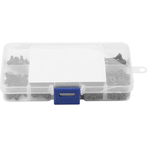 Kit 300 vis boulons écrous M3 tête bombée cruciforme acier carbone noir assortiment (1/5)