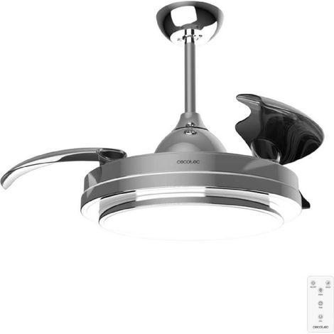 35W Deckenventilator mit Licht, 6 Geschwindigkeiten, einziehbaren Flügeln, doppelter Lichthöhe und Fernbedienung (1/3)
