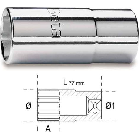BETA Douilles 6 pans 1/2" série longue - 920AL - 77 mm - 17 mm