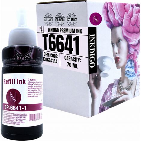 Inchiostro Inkdigo T6641 compatibile con Epson EcoTank ET2550 ITSL3050 L100 L100 certificato TÜV (1/5)