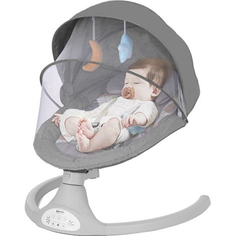 Bioby bebé música columpio eléctrico reclinable bebé Auto columpio silla con Control remoto seguro cinco puntos cinturón de seguridad silla (1/5)