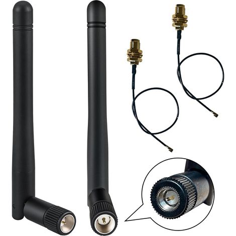 Antenne WiFi 2.4GHz 3dBi Connecteur SMA pour Routeur WiFi Carte Réseau sans Fil Caméra IP Vidéosurveillance Moniteur Bluetooth Sécurité (1/5)