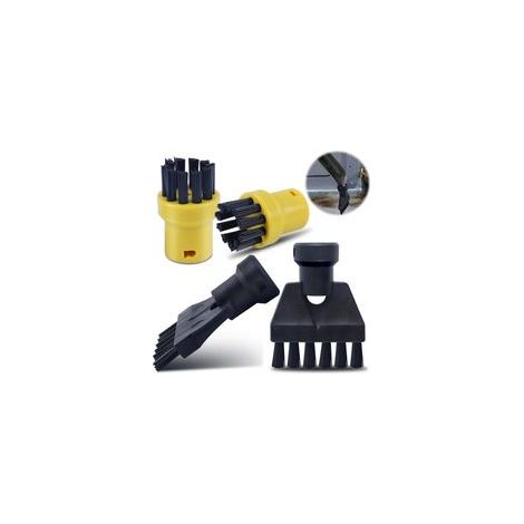 4 Pcs Brosses Accessoire Nettoyeur Vapeur pour Karcher SC1 SC2 SC3 SC4 SC5, Brosses à Joints Kärcher pour la Cuisine, Les Meubles, la Salle de Bain, Les Tapis