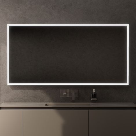 Inda - Specchio LED Pirano 160x80cm dimmerabile con telaio bianco (1/5)