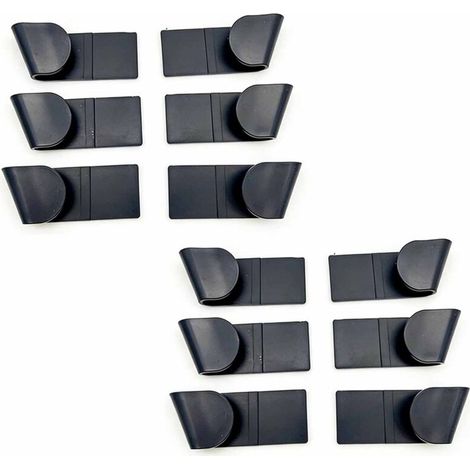 Support de rangement pour couvercles de casseroles - Ensemble de 6 supports adhésifs muraux, compatible avec la plupart des couvercles, ruban adhésif 3M inclus, noir. (1/5)