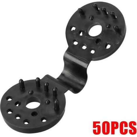 Clips de fixation pour filet d'ombrage en plastique pour serre - Noir - Voile d'ombrage - 50 pièces - Type A