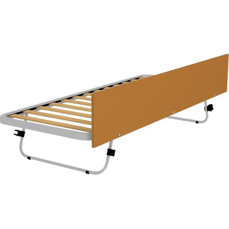 Rete estraibile 80x190 con gambe a scatto e frontale di finitura - Zolfo