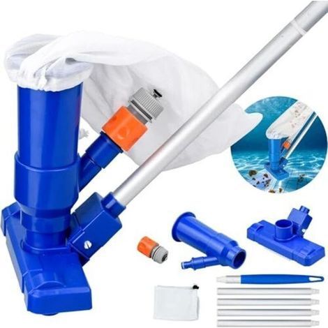 Poolreiniger, tragbarer Poolreiniger mit Teleskopstange zur Poolreinigung – Blau (1/5)