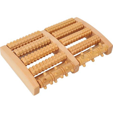 Appareil de massage des pieds avec picots en bois, cinq rangées de picots, appareil de massage des pieds. (1/5)