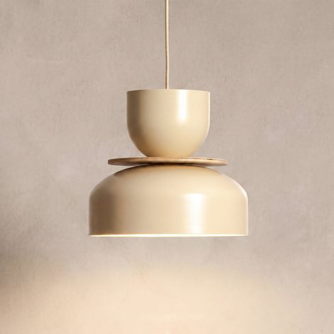 [NEUWERTIG] B-Ware Hängelampe Uto creme Metall Ø 30 cm dimmbar E27 IP20 15 W LED (1/2)