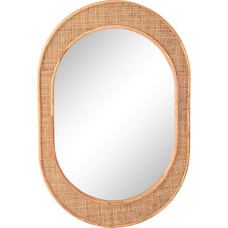 Miroir rattan naturel style scandinave pour une déco chaleureuse - naturel rattan beige clair (1/4)