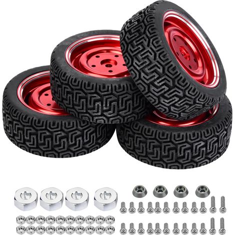 4 pneus en caoutchouc pour jantes WPL B14 B24 B16 C14 C24 camion RC (WPL1649R) (1/5)