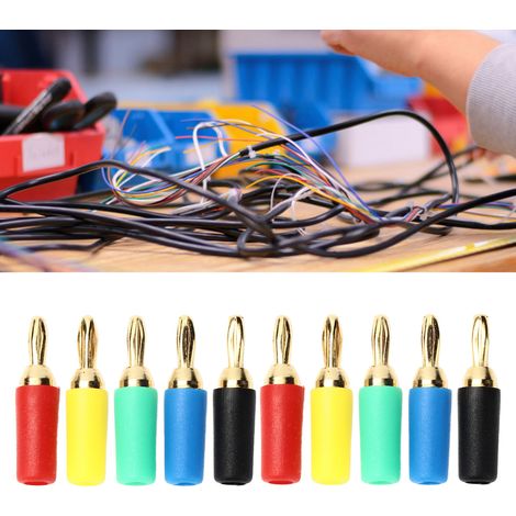 Assortiment de connecteurs à souder en laiton plaqué or, fiches banane de 2.5mm pour fil de haut-parleur (1/5)