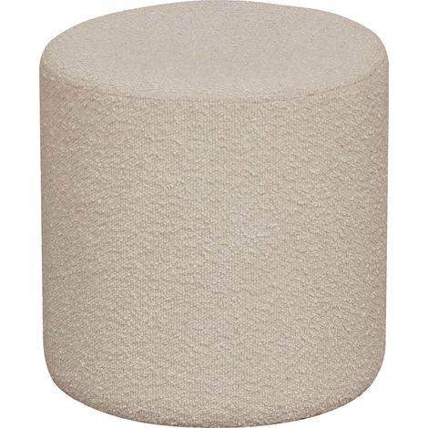 Pouf Ejby rotondo in bouclé beige ø34 cm