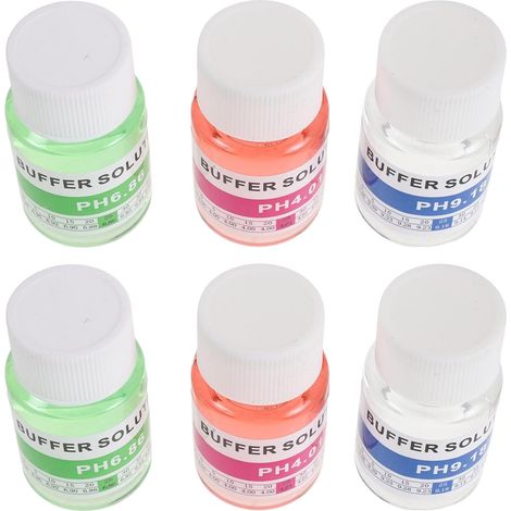 Solution tampon pH kit 6 unités 4.01/6.86/9.18 pour ph pen, matériel ABS, simple à utiliser, destiné à laboratoire et piscine (1/5)