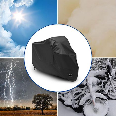 Housse moto imperméable anti-pluie anti-poussière pliable revêtement argenté abri extérieur pour motocyclette (1/5)